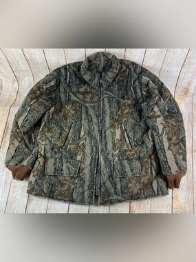 Vintage Gander Mountain Trebark Camo Hunting Heavy Coat Reversible Size 2XL USA